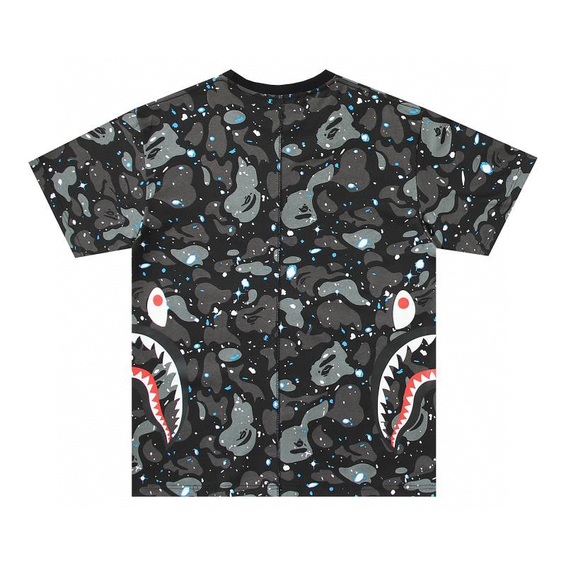 A BATHING APE BAPE Space 星空夜光 迷彩两侧鲨鱼 圆领 T恤 短袖 夏款 男女同款 1F30-109-004