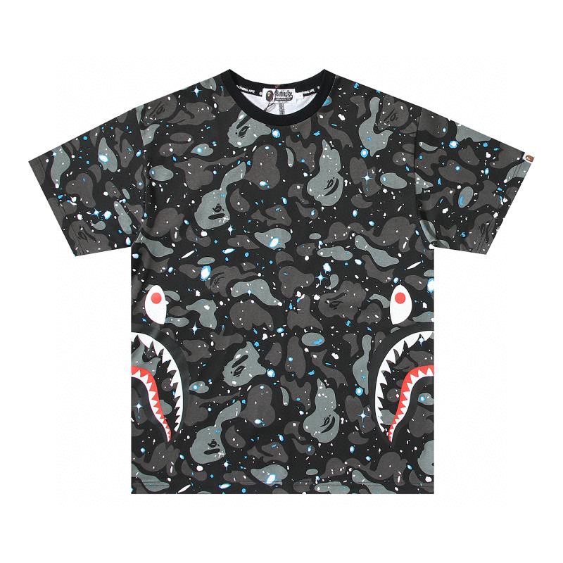 A BATHING APE BAPE Space 星空夜光 迷彩两侧鲨鱼 圆领 T恤 短袖 夏款 男女同款 1F30-109-004