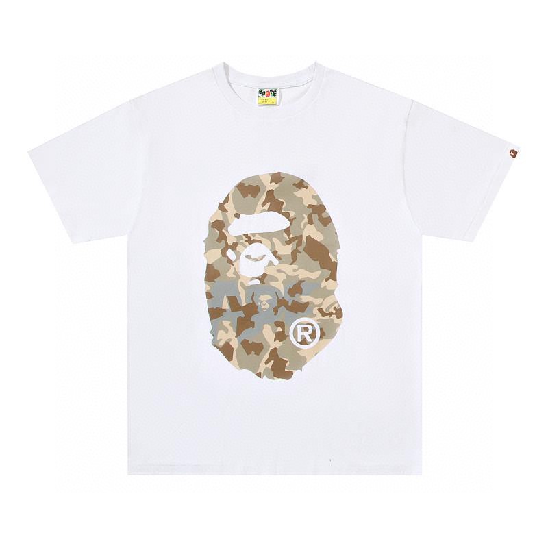 A BATHING APE BAPE 字母沙漠迷彩猿人头 印花 白蓝色 黑蓝色 白棕色 黑棕色 圆领 T恤 短袖 夏款 男女同款 0ZXTEM110050I