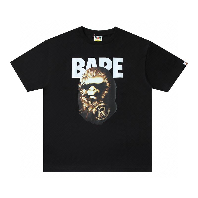 A BATHING APE BAPE Ape Head Tee 猿人头 Logo 黑色 圆领 T恤 短袖 夏款 男女同款 1I30-110-059