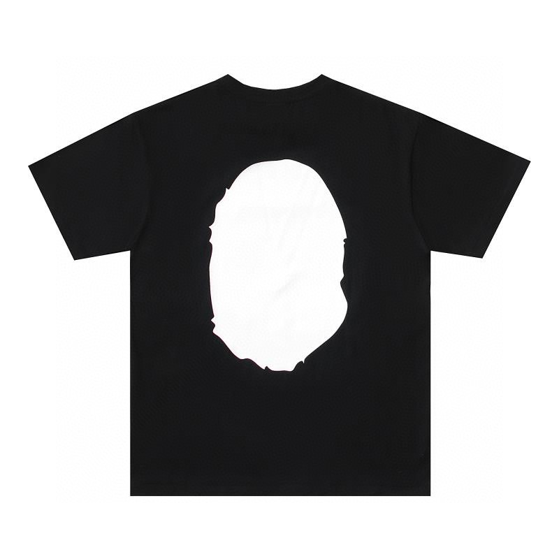 BAPE 纯色猿人头 印花 白色 黑色 杏色 圆领 T恤 短袖 夏款 男女同款 1H30-110-026