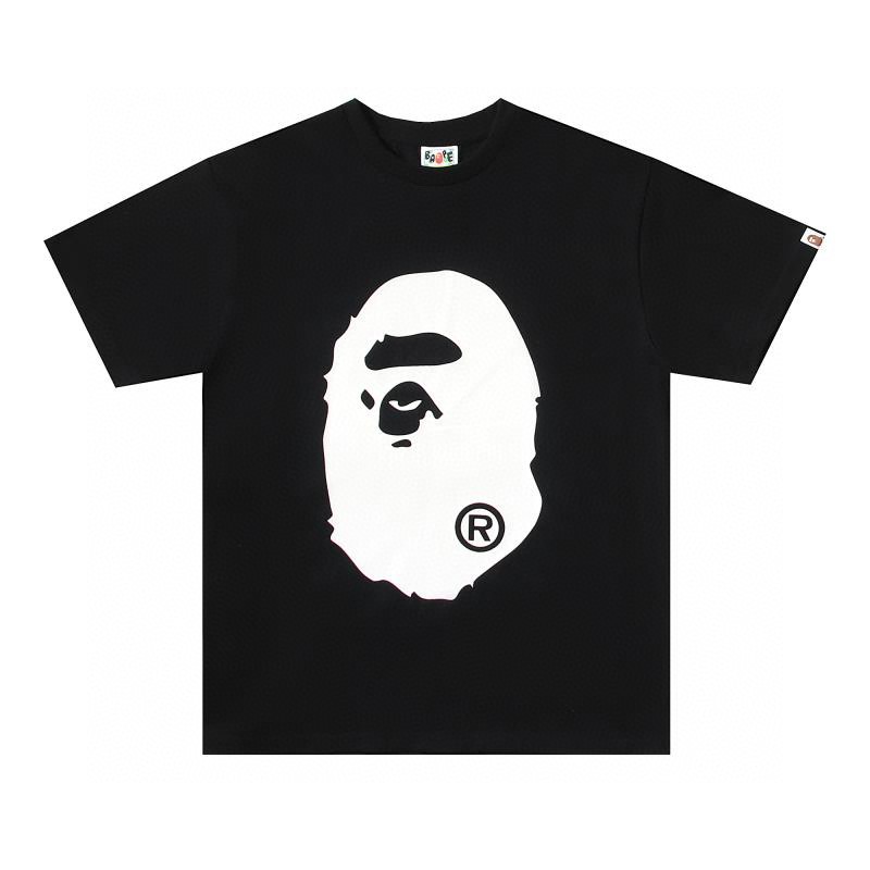 BAPE 纯色猿人头 印花 白色 黑色 杏色 圆领 T恤 短袖 夏款 男女同款 1H30-110-026