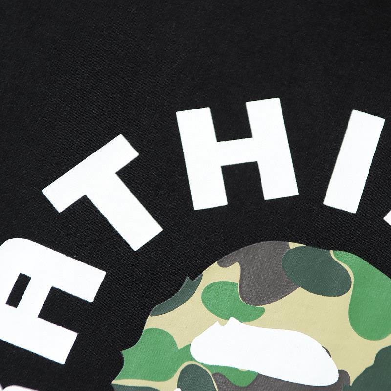 BAPE 字母迷彩猿人头 印花 白色 黑色 圆领 T恤 短袖 夏款 男女同款 0ZXTEM110006H