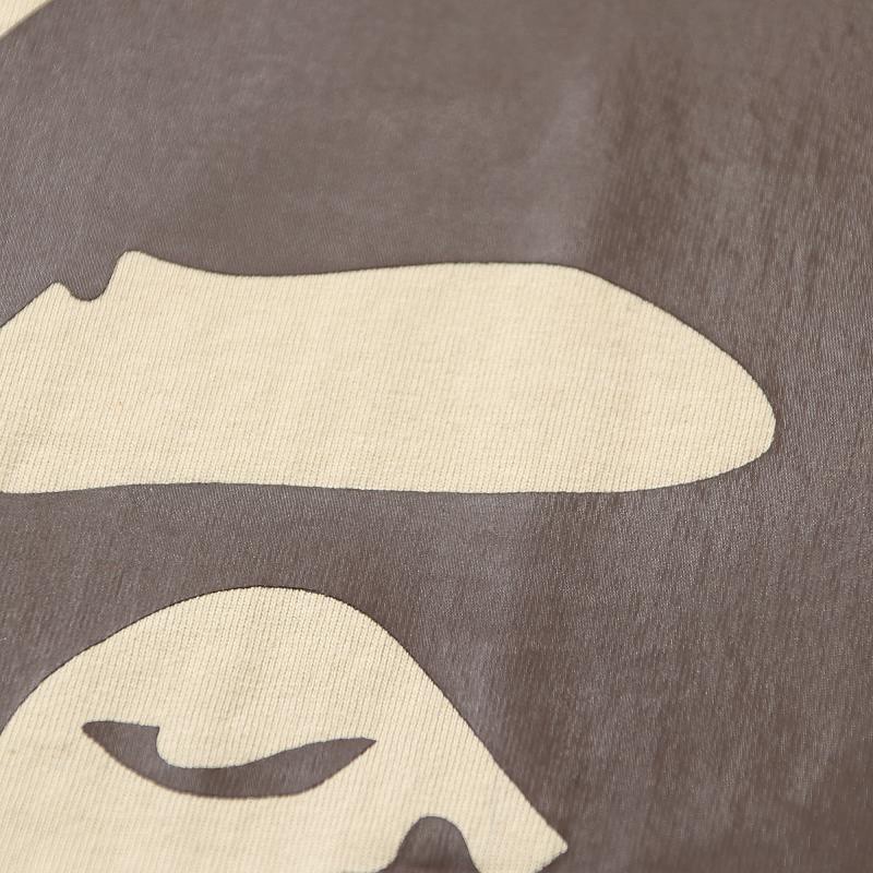 BAPE 纯色猿人头 印花 白色 黑色 杏色 圆领 T恤 短袖 夏款 男女同款 1H30-110-026