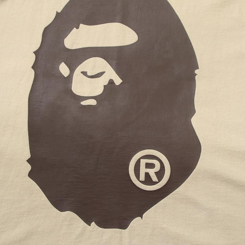 BAPE 纯色猿人头 印花 白色 黑色 杏色 圆领 T恤 短袖 夏款 男女同款 1H30-110-026