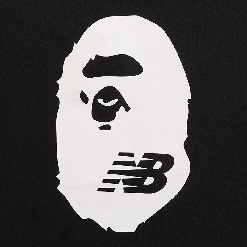 New Balance Bape 联名款 Logo 印花 白色 黑色 杏色 绿色 圆领 短袖 夏款 男女同款 BATE2000-GRX