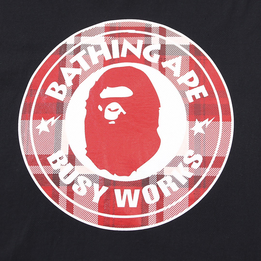 BAPE 彩色圆环大头图案 印花 白色 黑色 圆领 T恤 短袖 夏款 男女同款 