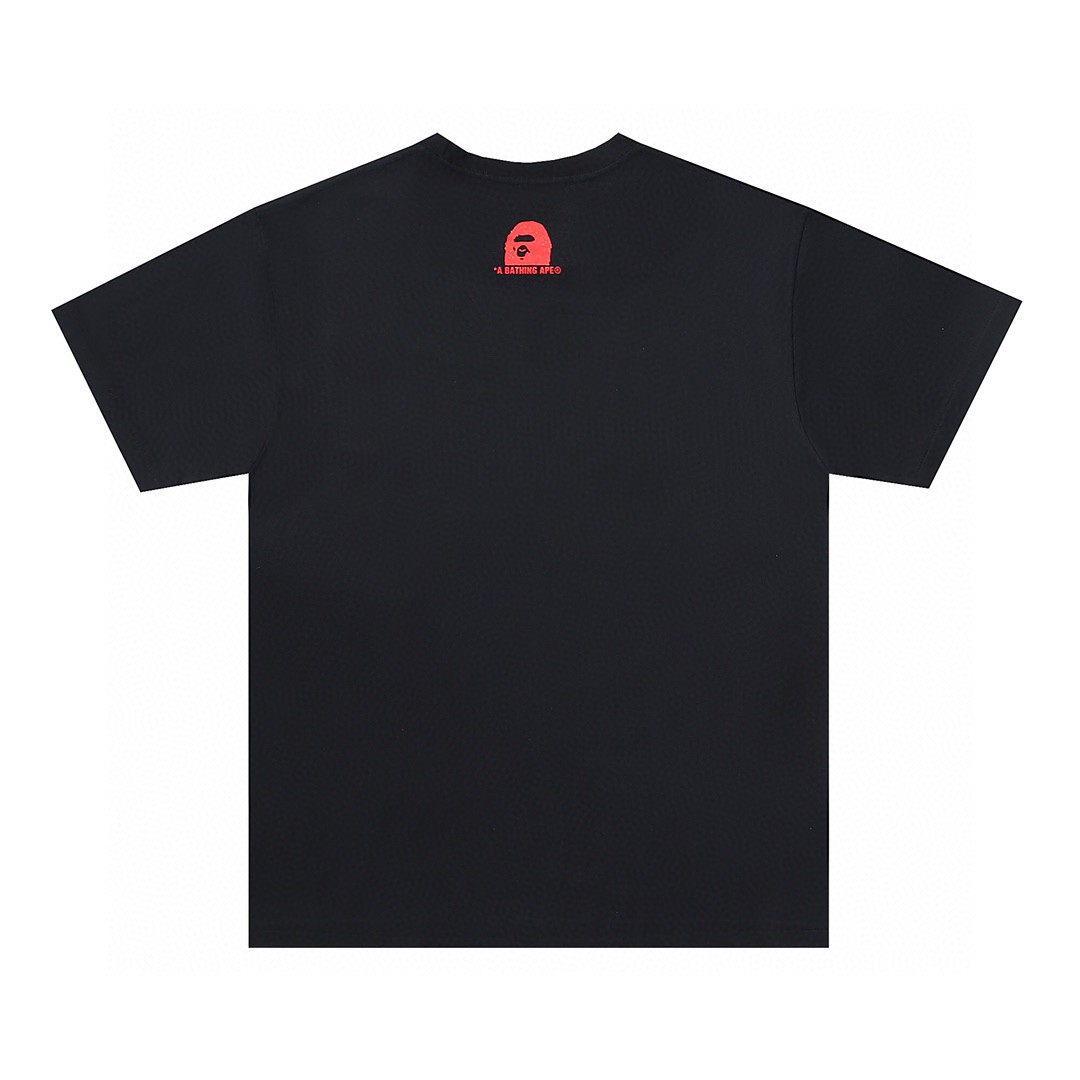 BAPE 彩色圆环大头图案 印花 白色 黑色 圆领 T恤 短袖 夏款 男女同款 