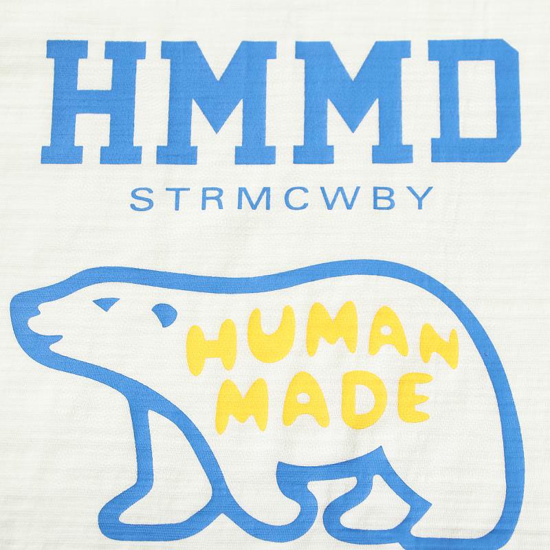 HUMAN MADE  SS22 黑色 白色 字母北极熊印花 圆领 短袖T 恤 男女同款 HM21TE002