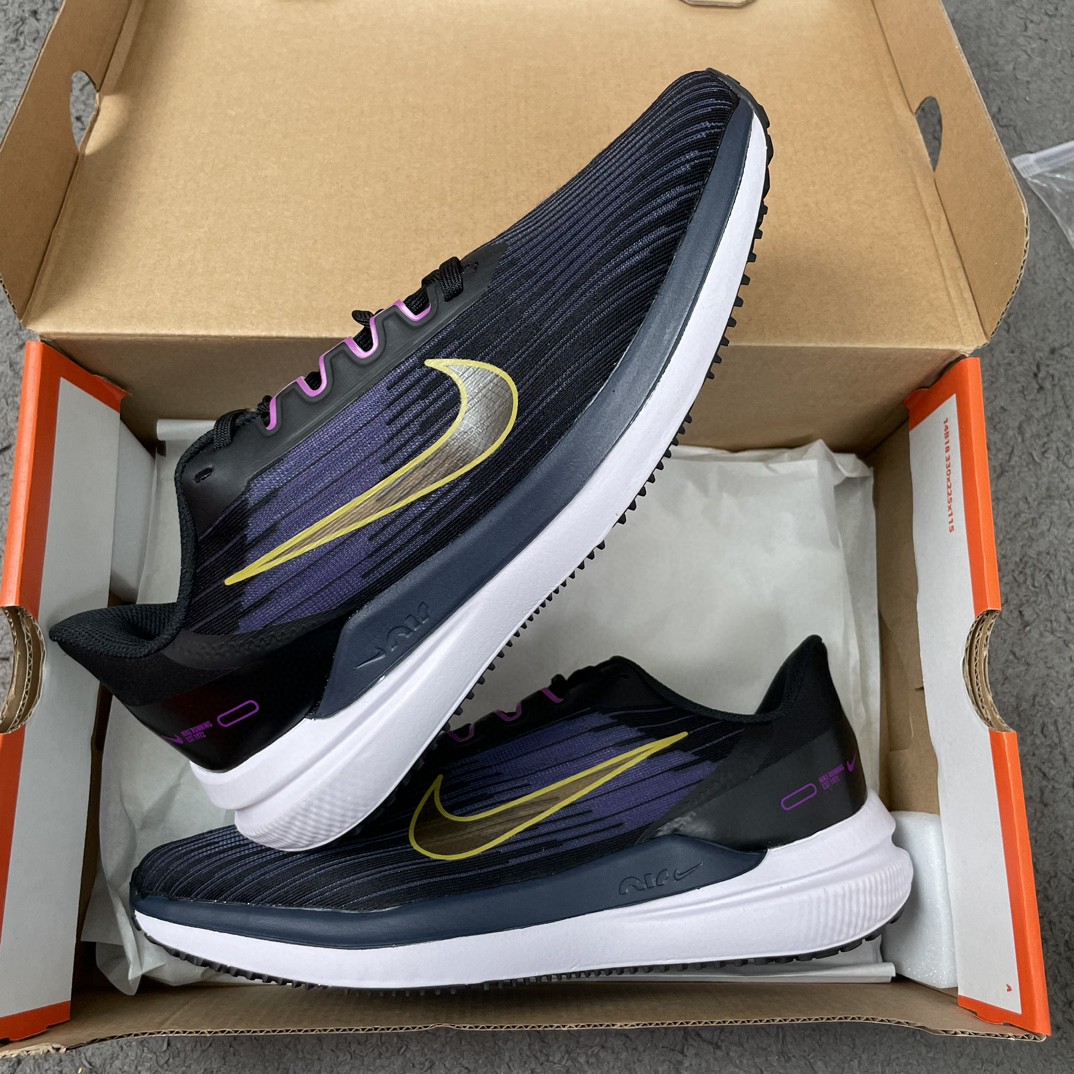 Nike Zoom Winflo 9 登月 黑蓝金 低筒 减震防滑 运动鞋 跑步鞋 男鞋 女鞋 DD6203-007