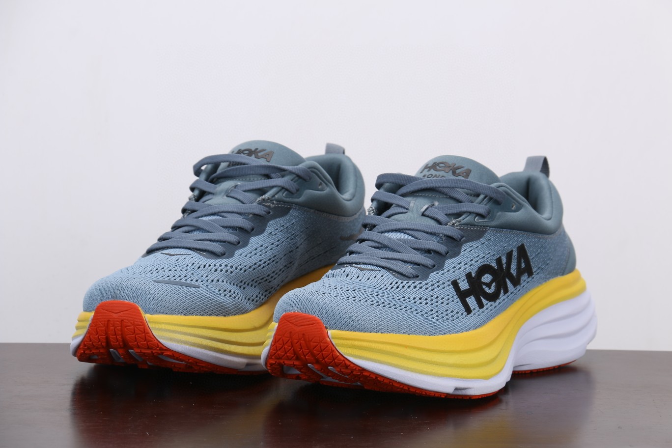 HOKA ONE ONE Bondi 8 邦代8 蓝黑 低筒 运动鞋 跑步鞋 跑鞋 男鞋 1127953-GBMS