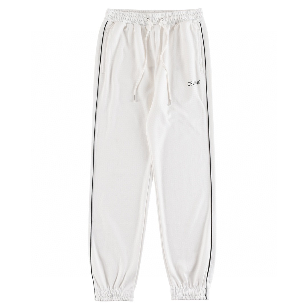 CELINE 赛琳 口袋微标logo 卫裤 白色 休闲裤 运动裤 长裤 男女同款