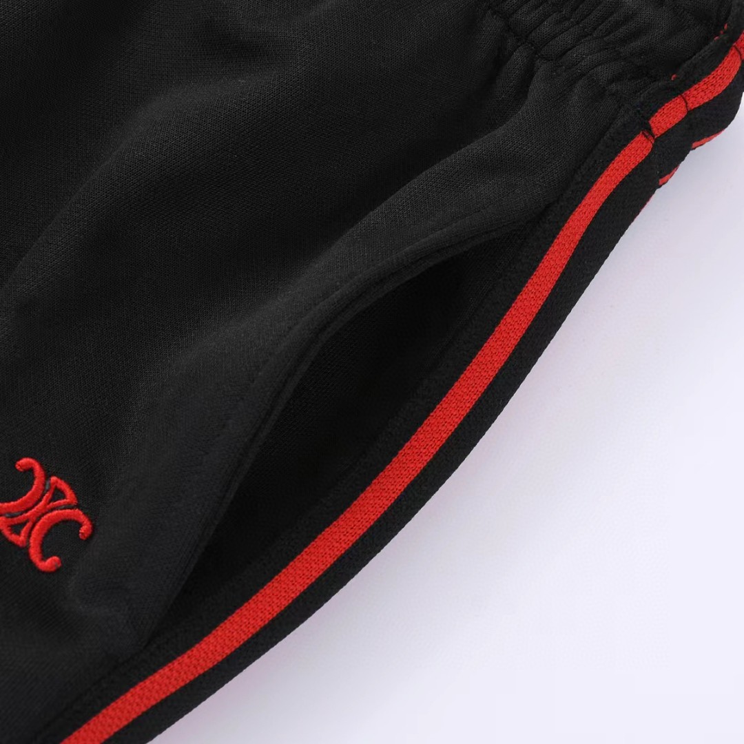 CELINE 赛琳 凯旋门logo刺绣 卫裤 黑色 休闲裤 运动裤 长裤 男女同款