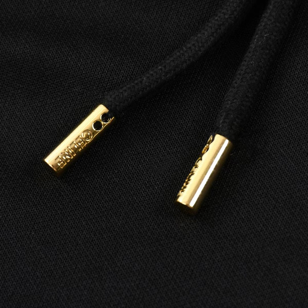 CELINE 赛琳 凯旋门logo刺绣 卫裤 黑色 休闲裤 运动裤 长裤 男女同款