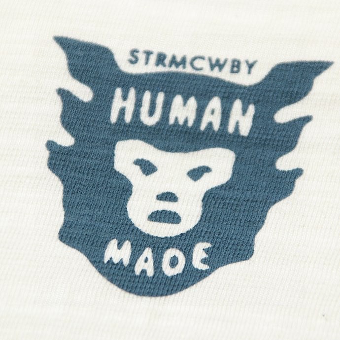 HUMAN MADE SS22 雪糕棒卡通印花 白色 圆领 短袖 T恤 男女同款 