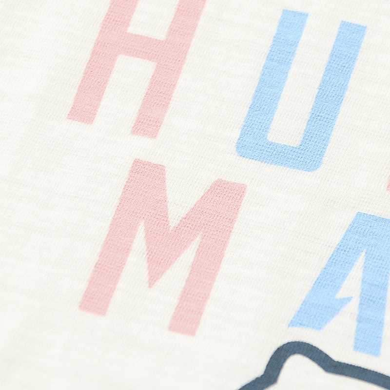 HUMAN MADE SS22 熊抱海豚卡通印花 白色 圆领 短袖 T恤 男女同款 