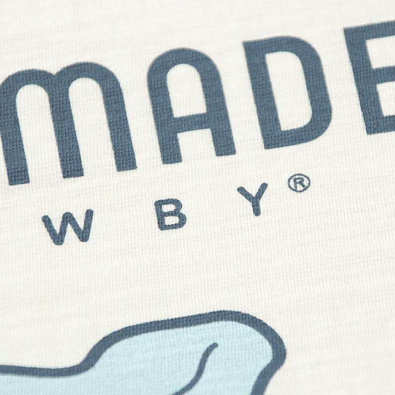 HUMAN MADE SS22 雪糕棒卡通印花 白色 圆领 短袖 T恤 男女同款 