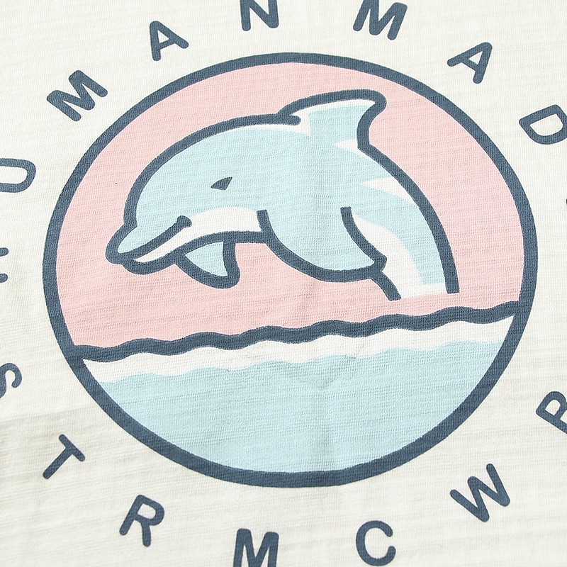 HUMAN MADE SS22 海豚卡通印花 白色 圆领 短袖 T恤 男女同款 