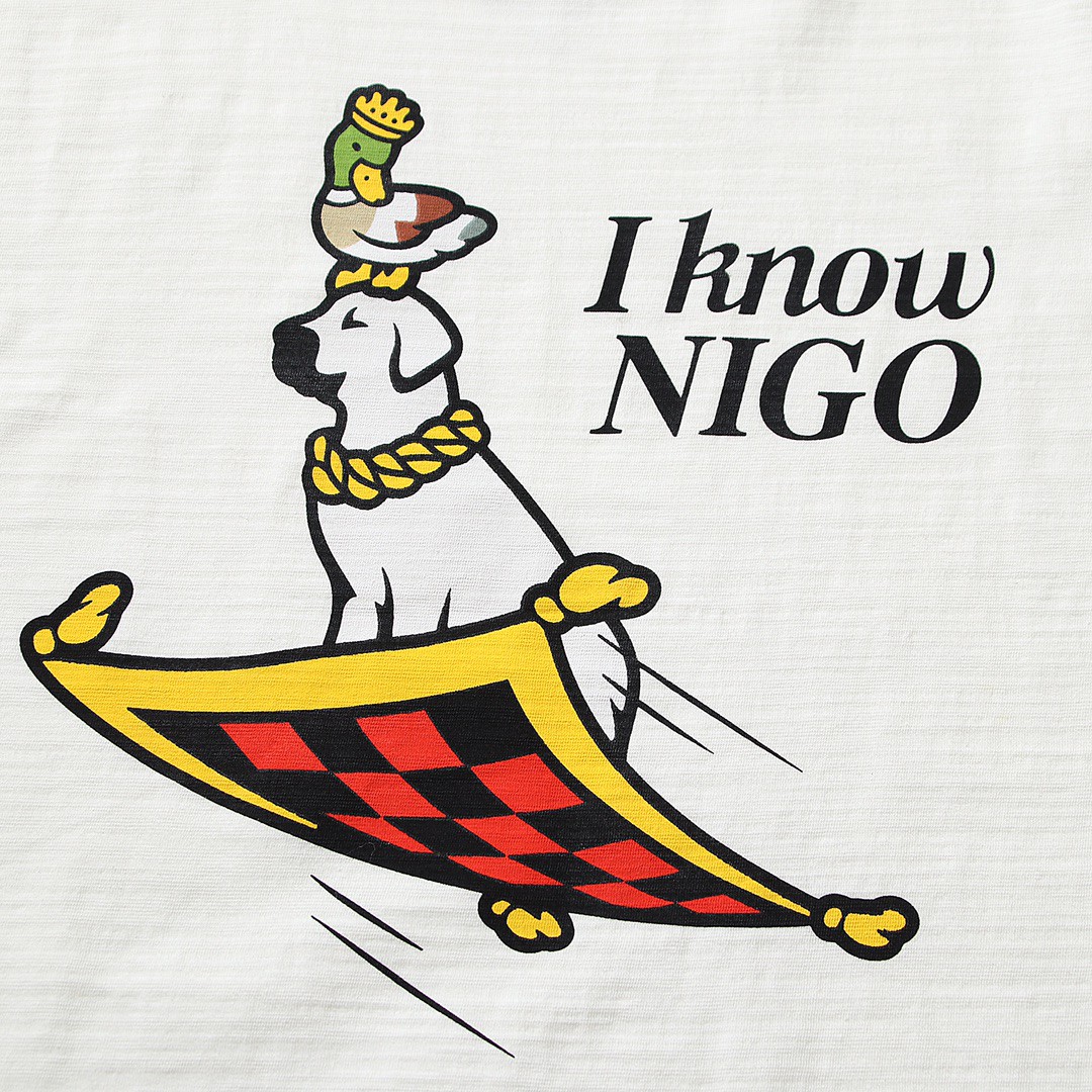 HUMAN MADE SS22 I Know Nigo T Shirt 徽标卡通印花 白色 圆领 短袖 T恤 男女同款 XX23TE009