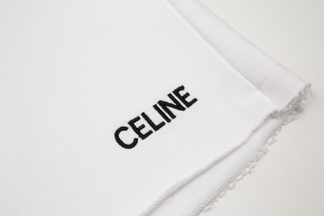 CELINE 赛琳 字母logo 卫裤 白色 休闲裤 运动裤 短裤 男女同款