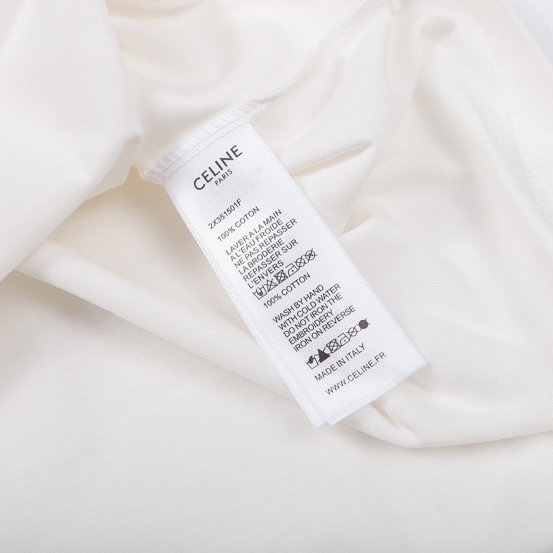 CELINE 赛琳 铆钉字母Logo T恤 白色 圆领 短袖 夏款 男女同款 2X687501F-01OB