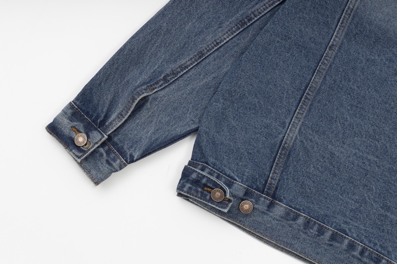 CELINE 赛琳 FW22 连帽字母印花 单排扣 牛仔外套 牛仔蓝 长袖 外套 男女同款 