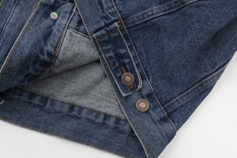 CELINE 赛琳 FW22 连帽字母印花 单排扣 牛仔外套 牛仔蓝 长袖 外套 男女同款 