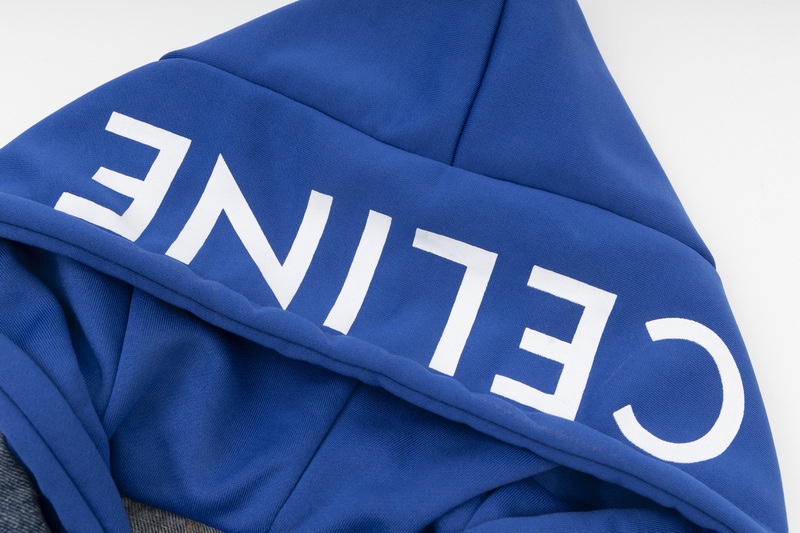 CELINE 赛琳 FW22 连帽字母印花 单排扣 牛仔外套 牛仔蓝 长袖 外套 男女同款 