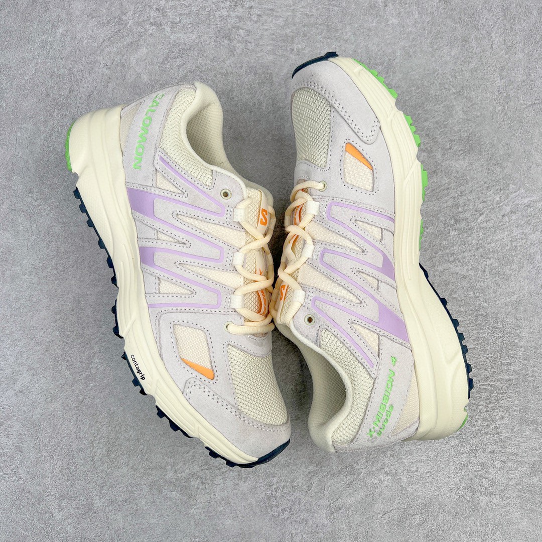 SALOMON X Mission 4 Suede 萨洛蒙 香草色 低筒 户外 跑步鞋 运动鞋 男鞋 女鞋 471384（版型偏小一码）