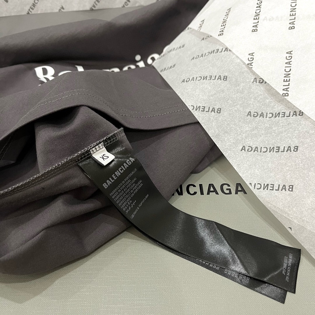 Balenciaga 巴黎世家 可乐徽标 Logo印花 灰色 短袖 T 恤 圆领 夏季 男女同款 