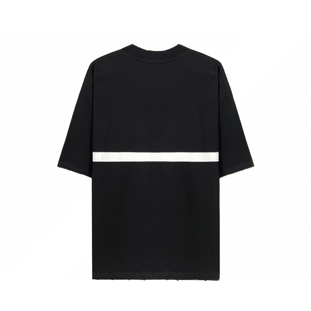 Balenciaga 巴黎世家 360°环绕箭头印花 黑色 短袖 T 恤 圆领 夏季 男女同款 