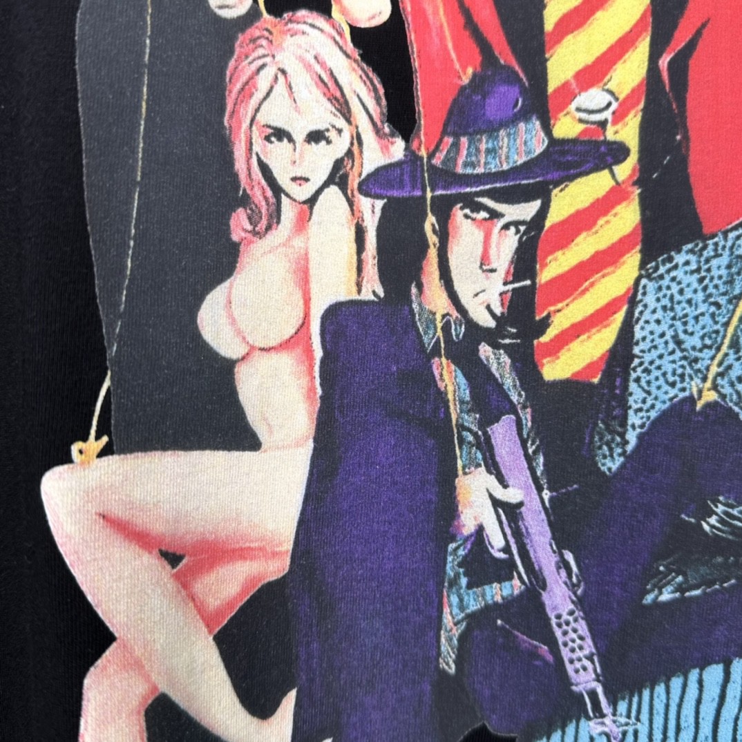 Supreme X UNDERCOVER Lupin Tee 漫画人物印花 Tee 黑色 短袖 T 恤 圆领 夏款 男女同款  