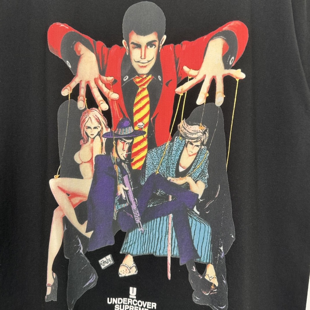 Supreme X UNDERCOVER Lupin Tee 漫画人物印花 Tee 黑色 短袖 T 恤 圆领 夏款 男女同款  