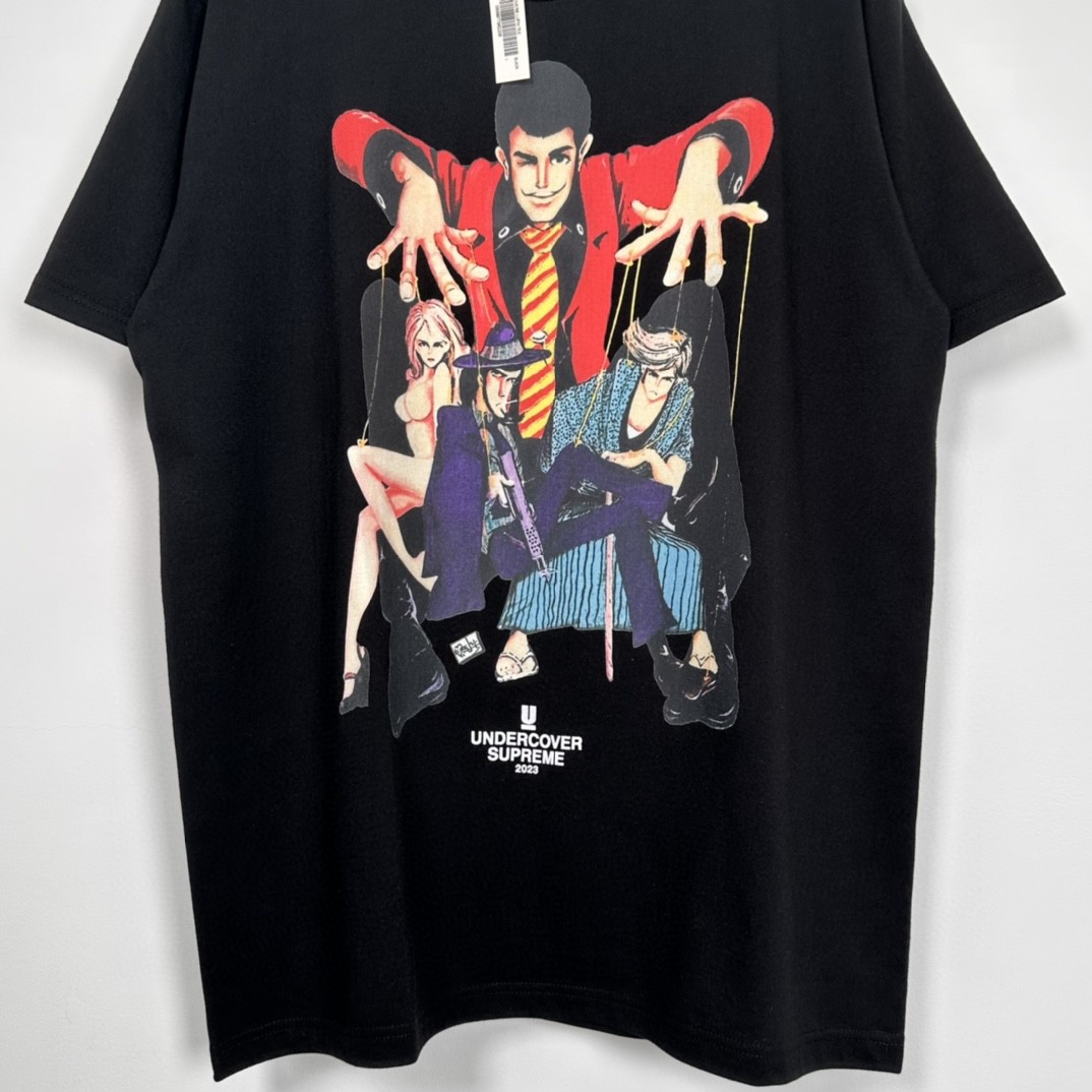 Supreme X UNDERCOVER Lupin Tee 漫画人物印花 Tee 黑色 短袖 T 恤 圆领 夏款 男女同款  