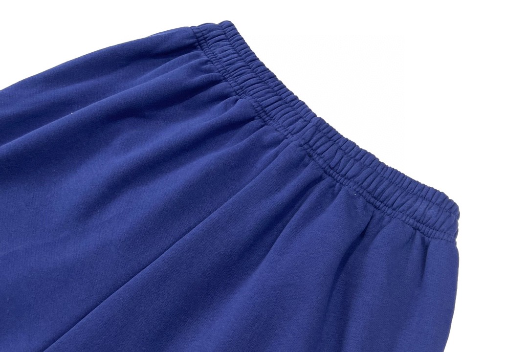 Balenciaga 巴黎世家 可乐海浪印花 抽绳短裤 藏蓝色 五分裤 休闲裤 运动裤 夏季 男女同款 