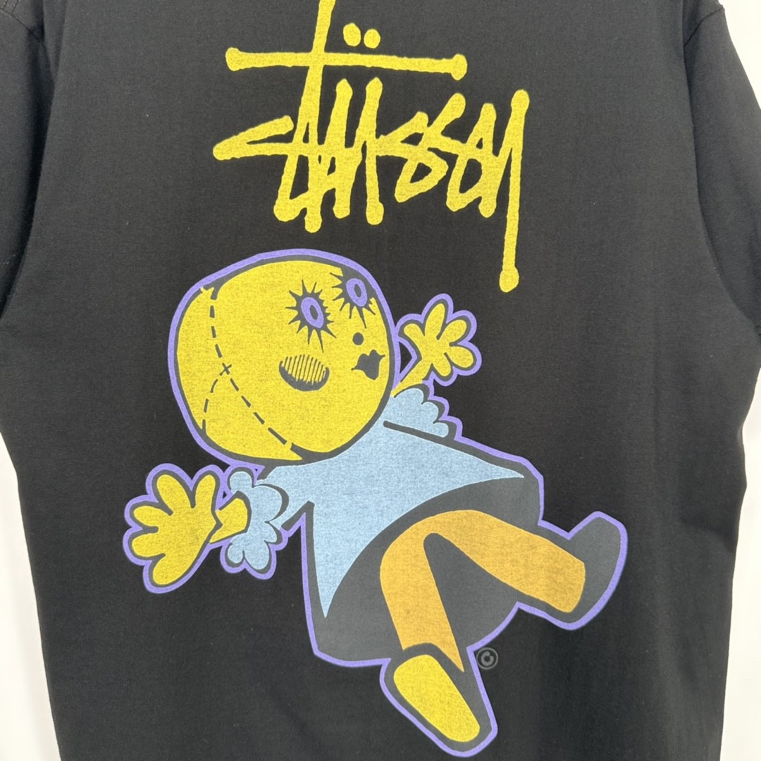 Stussy SS23 Dollie Pigment Dyed Tee 图案印花 黑色 短袖 圆领 套头 T 恤 夏季 男女同款 1904912