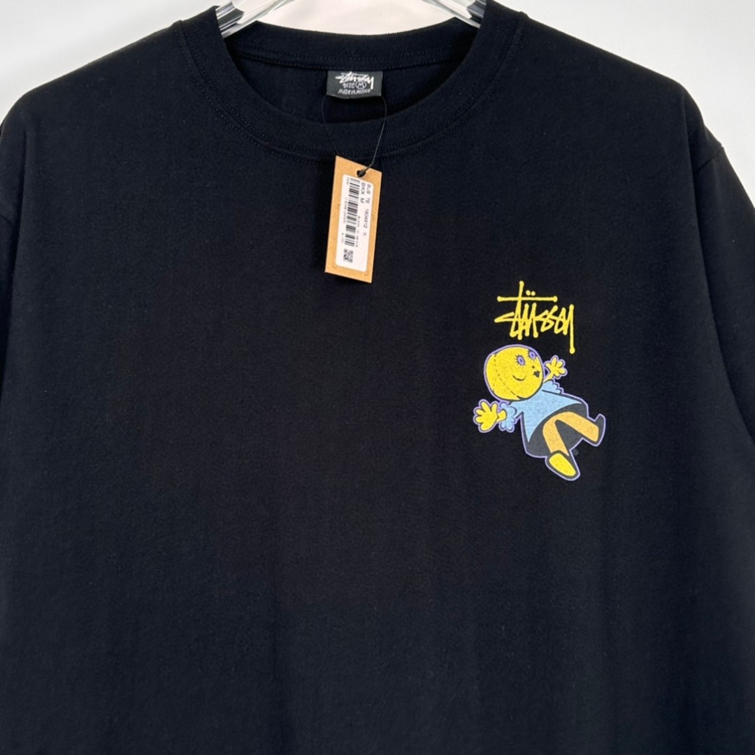 Stussy SS23 Dollie Pigment Dyed Tee 图案印花 黑色 短袖 圆领 套头 T 恤 夏季 男女同款 1904912