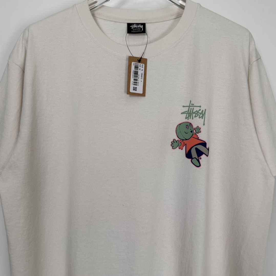 Stussy SS23 Dollie Pigment Dyed Tee 图案印花 白色 短袖 圆领 套头 T 恤 夏季 男女同款 1904912