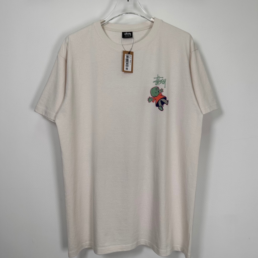 Stussy SS23 Dollie Pigment Dyed Tee 图案印花 白色 短袖 圆领 套头 T 恤 夏季 男女同款 1904912