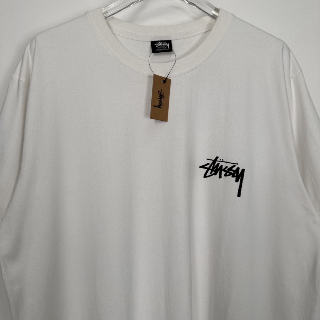 Stussy SS23 8号球系列 PLUSH TEE 玩偶图案字母Logo印花 白色 短袖 圆领 套头 T 恤 夏季 男女同款 1904927