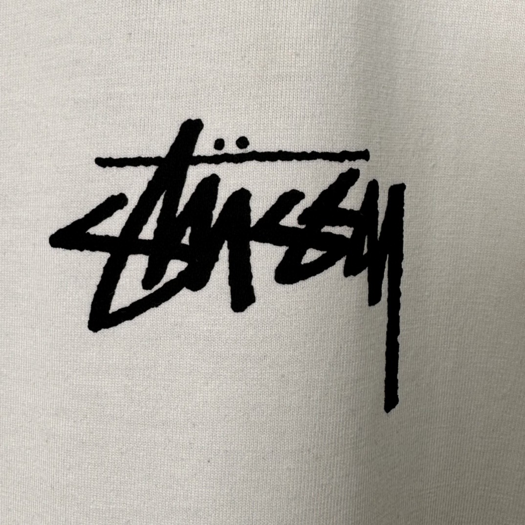 Stussy SS23 8号球系列 SHATTERED TEE 破碎黑8图案 字母Logo印花 白色 短袖 圆领 套头 T 恤 夏季 男女同款 1904959