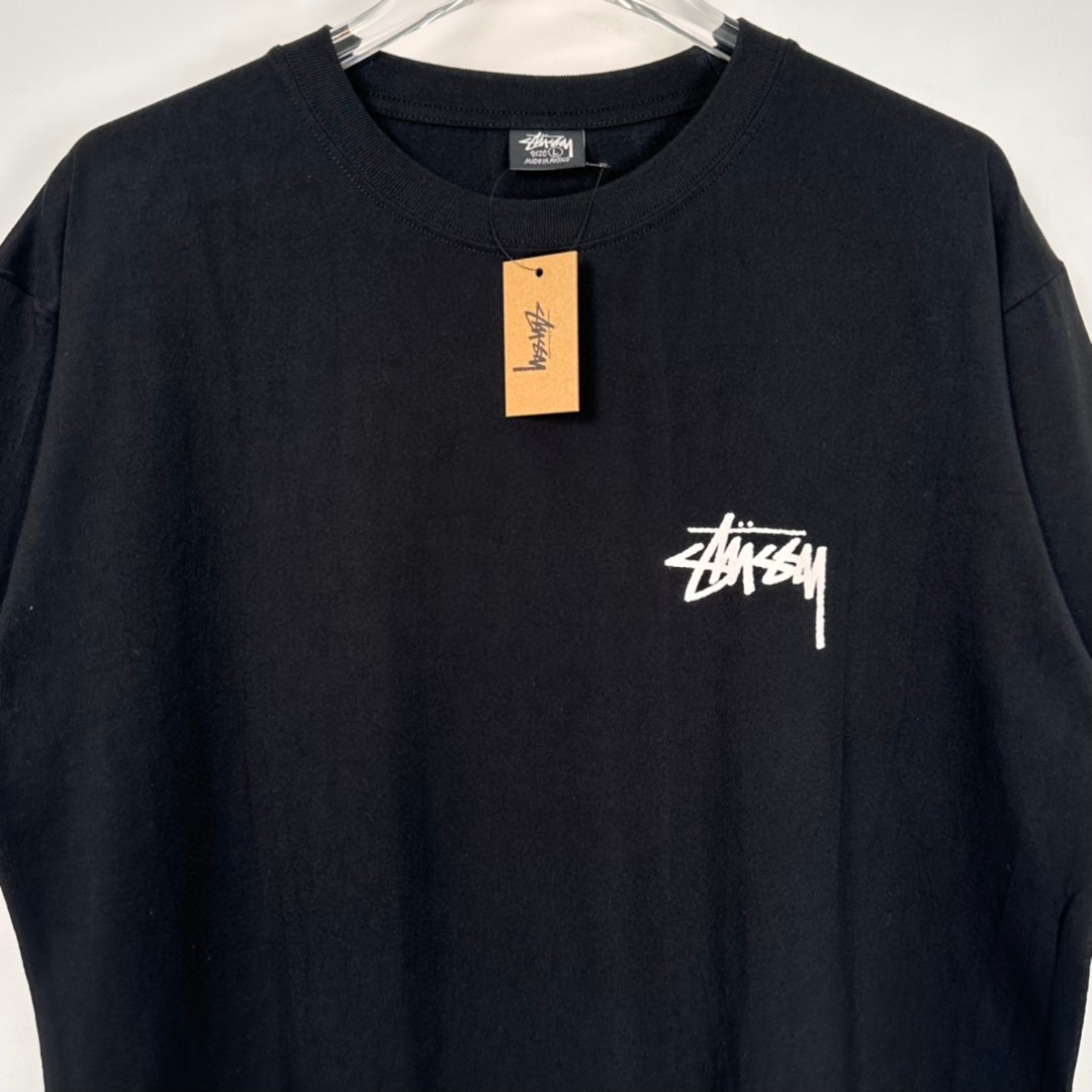 Stussy SS23 8号球系列 SHATTERED TEE 破碎黑8图案 字母Logo印花 黑色 短袖 圆领 套头 T 恤 夏季 男女同款 1904959