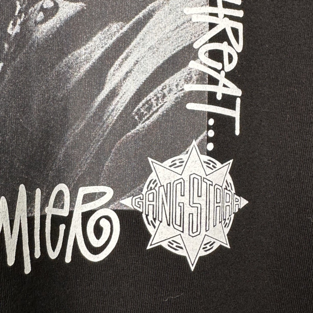 Stussy GANG STARR 联名款 人物字母印花 黑色 短袖 圆领 套头 T 恤 夏季 男女同款 3903845