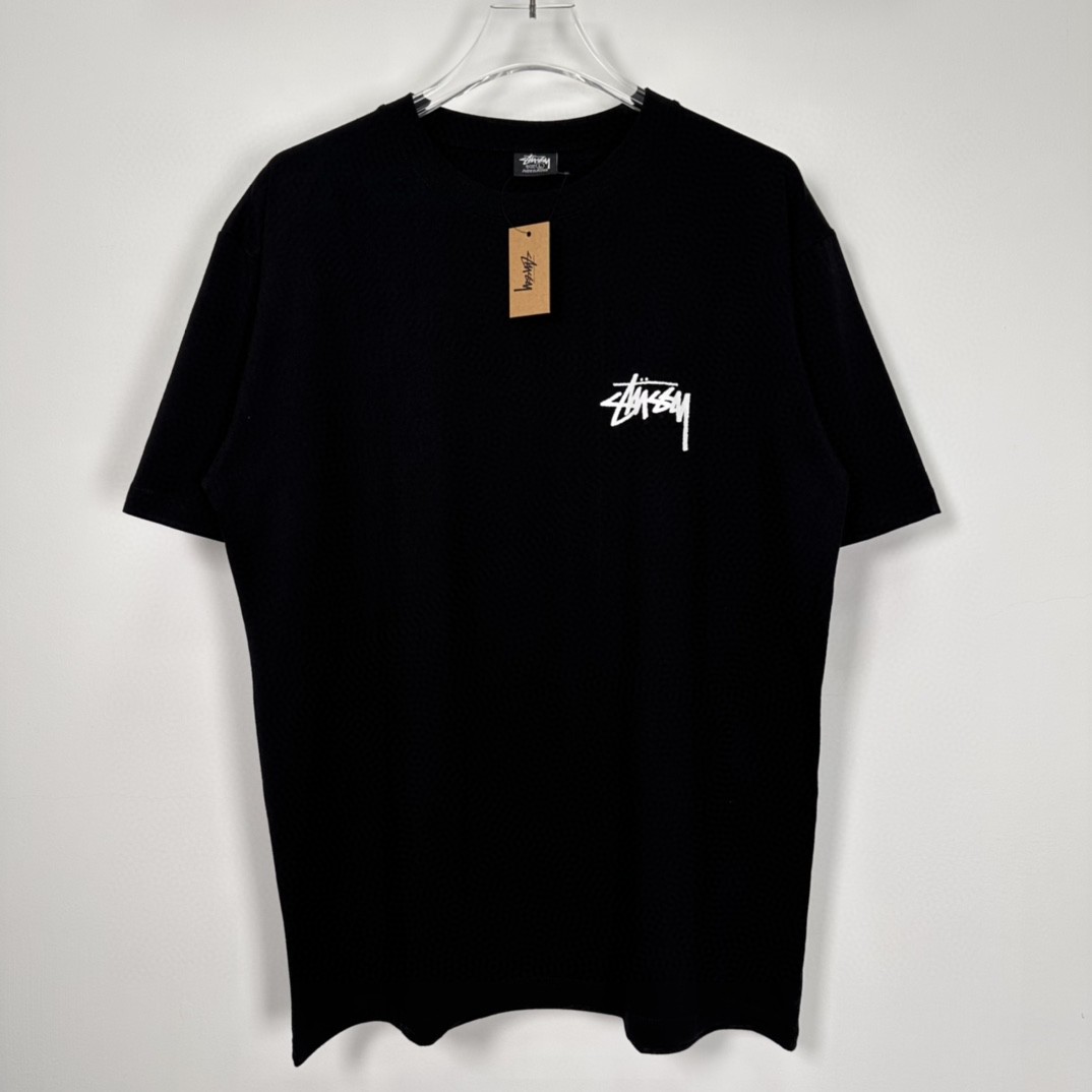 Stussy SS23 8号球系列 SHATTERED TEE 破碎黑8图案 字母Logo印花 黑色 短袖 圆领 套头 T 恤 夏季 男女同款 1904959