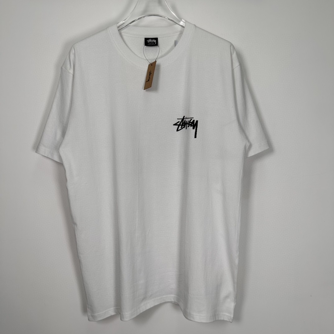 Stussy SS23 8号球系列 SHATTERED TEE 破碎黑8图案 字母Logo印花 白色 短袖 圆领 套头 T 恤 夏季 男女同款 1904959