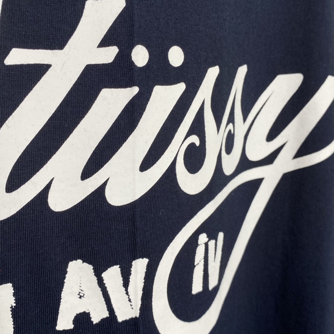 Stussy 世界巡游系列 SS23 字母印花 深蓝色 短袖 圆领 套头 T 恤 夏季 男女同款 1904877