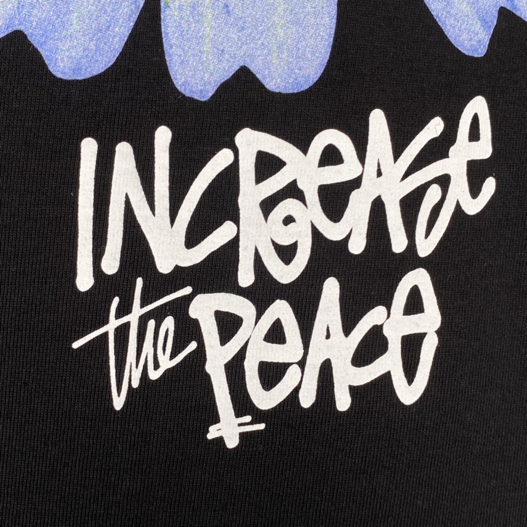 Stussy FW22 Itp Flower Tee 雏菊印花圆领 黑色 短袖 圆领 套头 T 恤 夏季 男女同款 