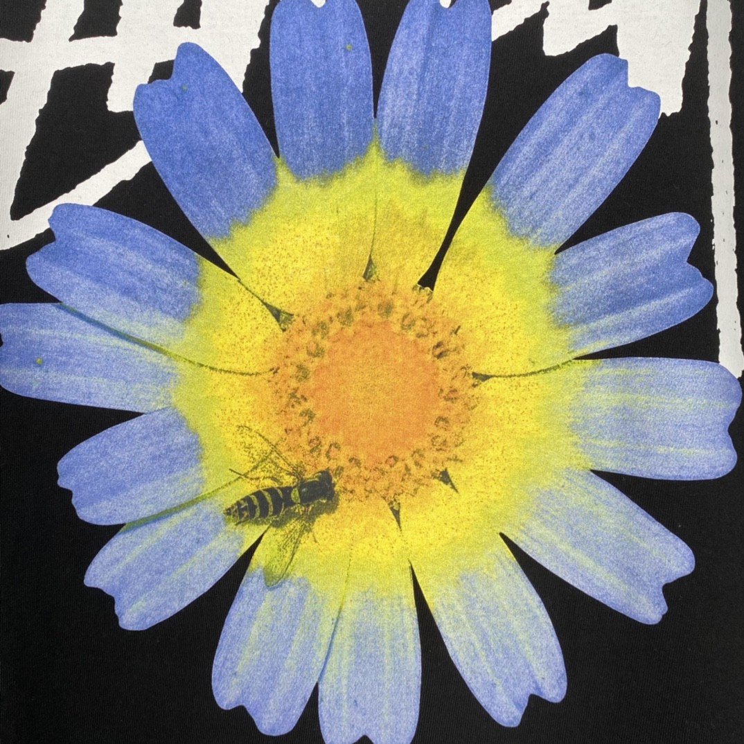 Stussy FW22 Itp Flower Tee 雏菊印花圆领 黑色 短袖 圆领 套头 T 恤 夏季 男女同款 