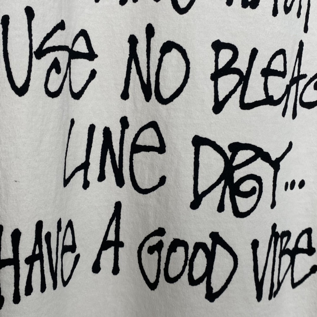 Stussy FW22 Pigment Dyed Tee 字母印花 白色 短袖 圆领 套头 T 恤 夏季 男女同款 1904829