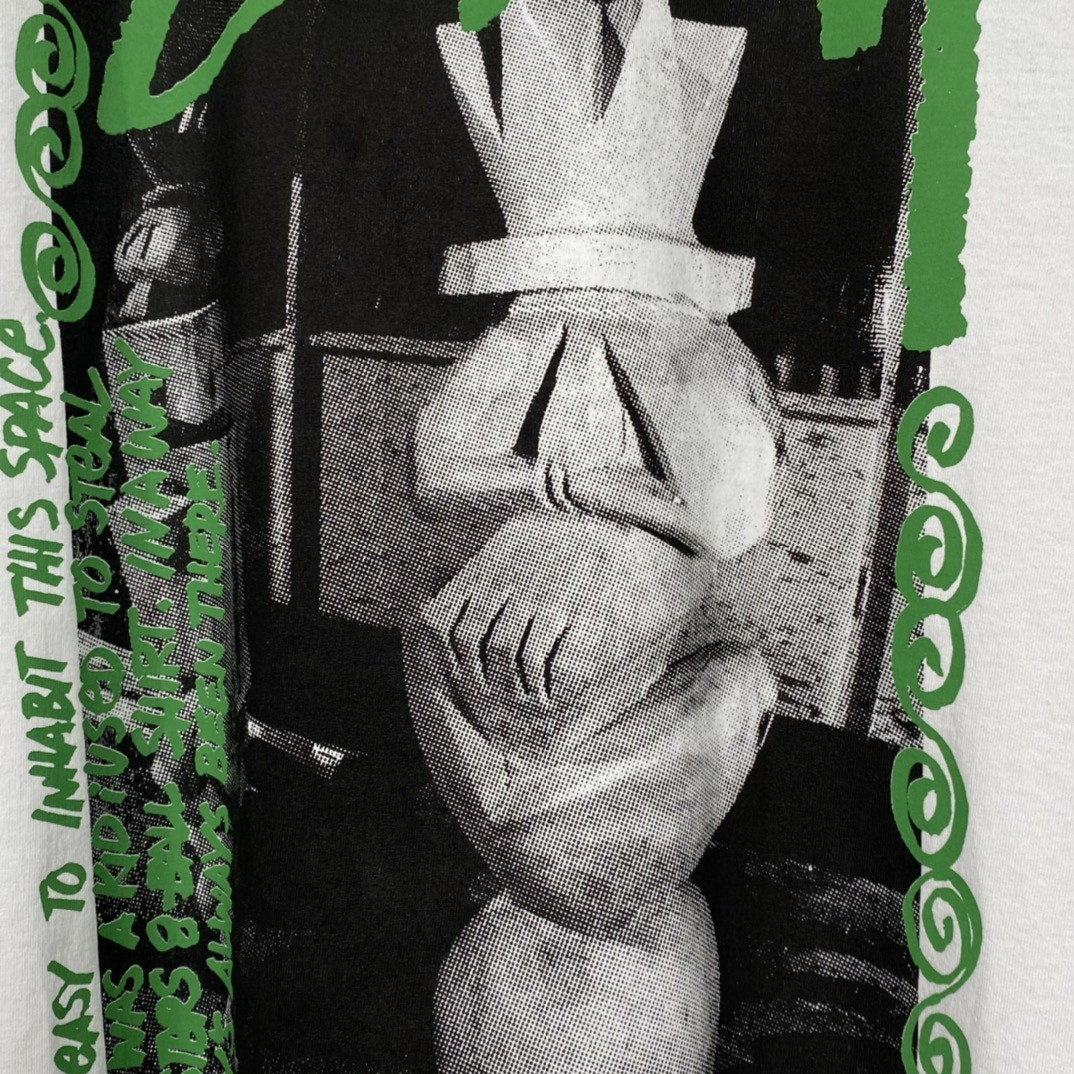 Stussy 字母印花图案 白色 短袖 圆领 套头 T 恤 夏季 男女同款 1904876